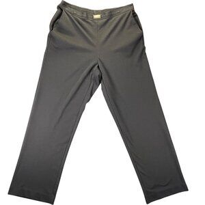 Alfred Dunner Womens Black Elastic Waist Pants Size 14